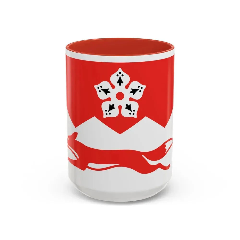 Flag of Leicestershire UK - Accent Coffee Mug 15oz Red - Go Mug Yourself