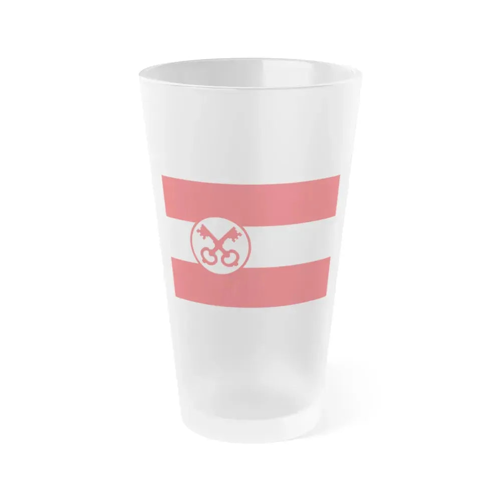Flag of Leiden The Holland city of the oldest Dutch university Leiden University and Birthplace of Rembrandt Rembrandt Netherlands - Frosted Pint Glass 16oz 16oz Frosted - Go Mug Yourself