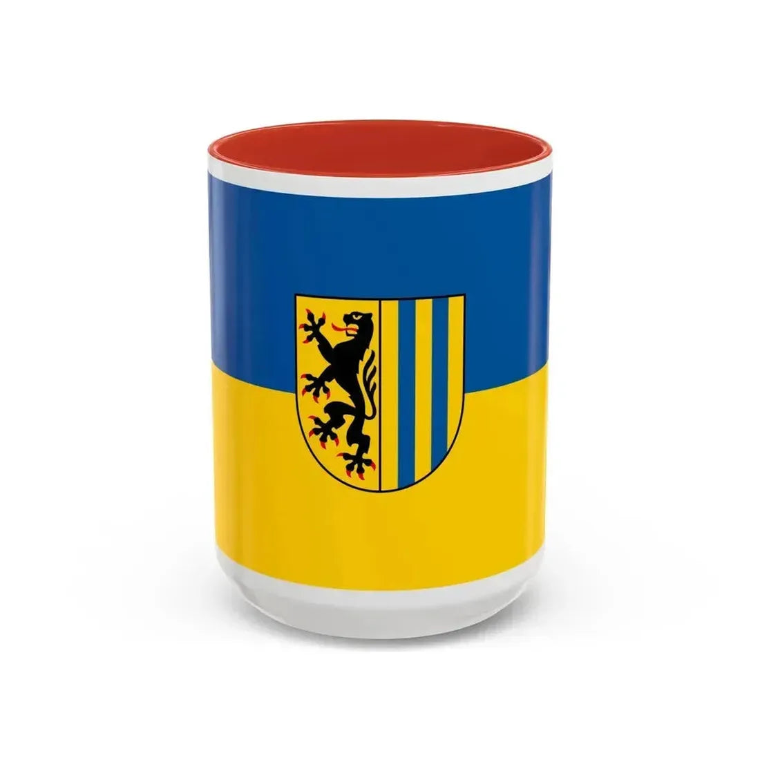 Flag of Leipzig 2 Germany - Accent Coffee Mug 15oz Red - Go Mug Yourself