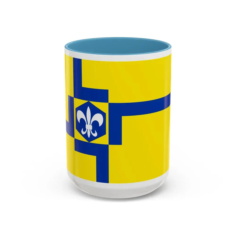 Flag of Lelystad the capital of the province of Flevoland Netherlands - Accent Coffee Mug 15oz Light Blue - Go Mug Yourself