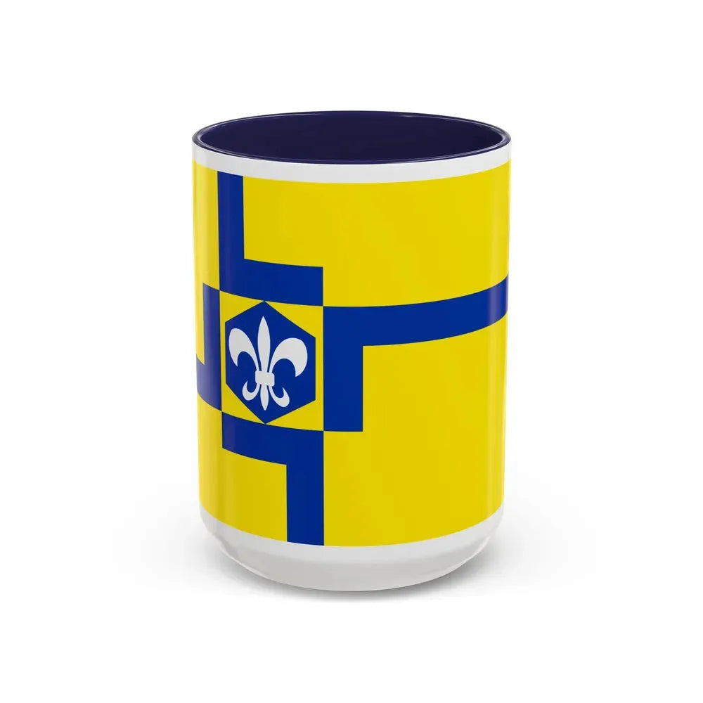 Flag of Lelystad the capital of the province of Flevoland Netherlands - Accent Coffee Mug 15oz Navy - Go Mug Yourself