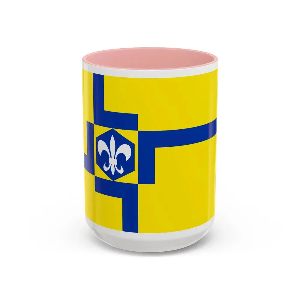 Flag of Lelystad the capital of the province of Flevoland Netherlands - Accent Coffee Mug 15oz Pink - Go Mug Yourself