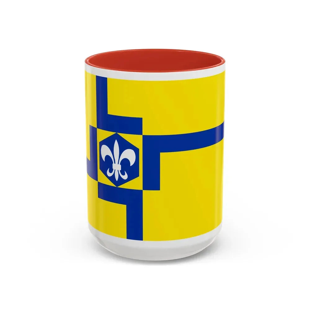 Flag of Lelystad the capital of the province of Flevoland Netherlands - Accent Coffee Mug 15oz Red - Go Mug Yourself