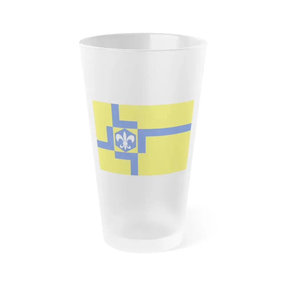 Flag of Lelystad the capital of the province of Flevoland Netherlands - Frosted Pint Glass 16oz 16oz Frosted - Go Mug Yourself