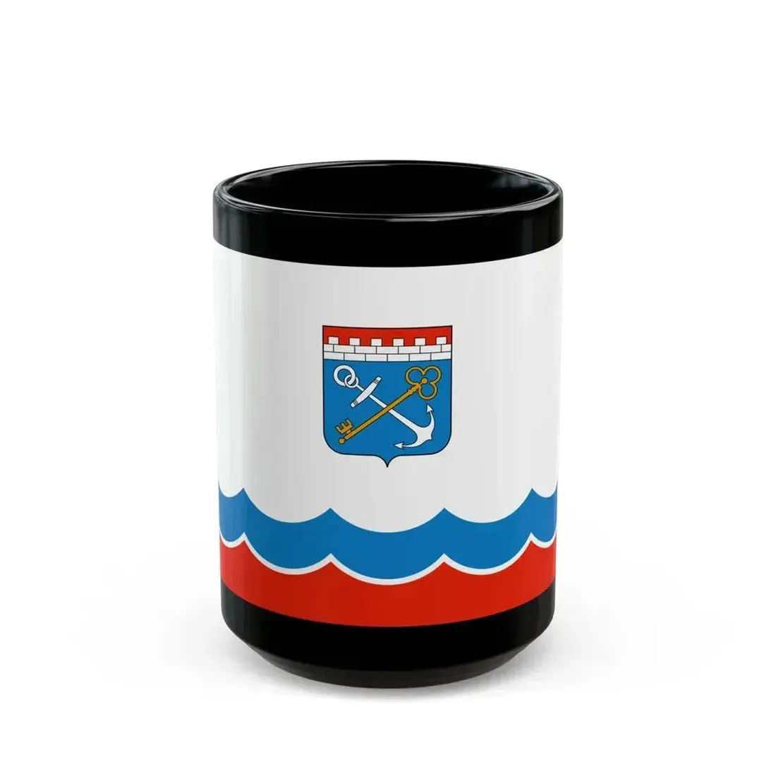 Flag of Leningrad Oblast Russia - Black Coffee Mug 15oz - Go Mug Yourself