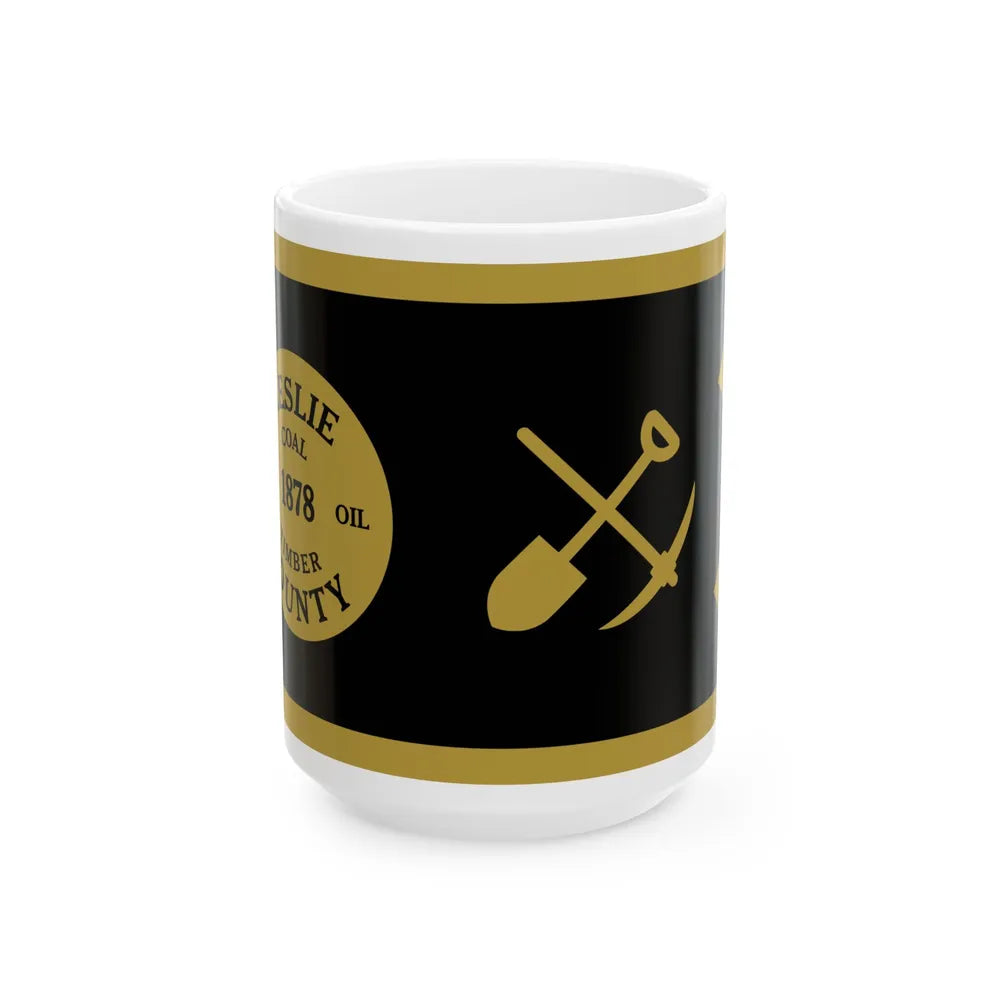 Flag of Leslie County Kentucky (United States) White Coffee Mug 15oz - Go Mug Yourself