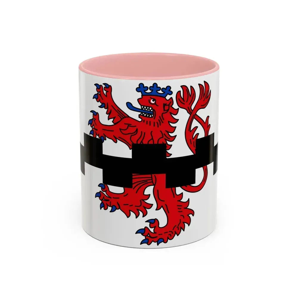 Flag of Leverkusen Germany - Accent Coffee Mug 11oz Pink - Go Mug Yourself
