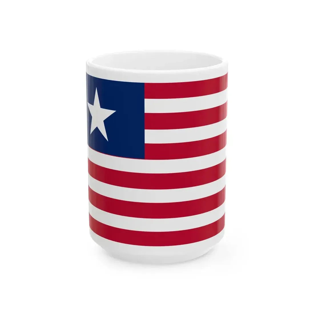 Flag of Liberia Full star (Liberia) White Coffee Mug 15oz - Go Mug Yourself