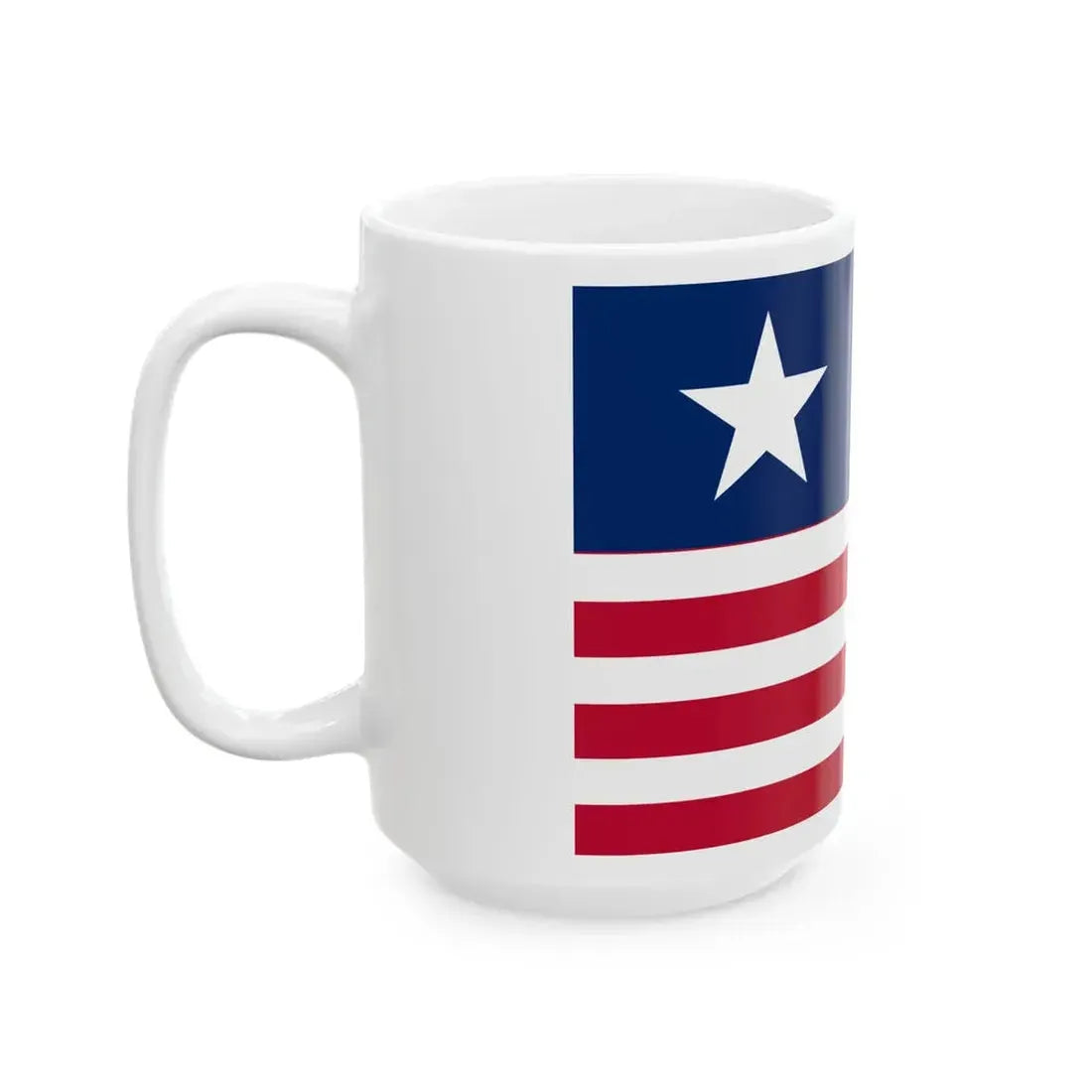 Flag of Liberia Full star (Liberia) White Coffee Mug - Go Mug Yourself