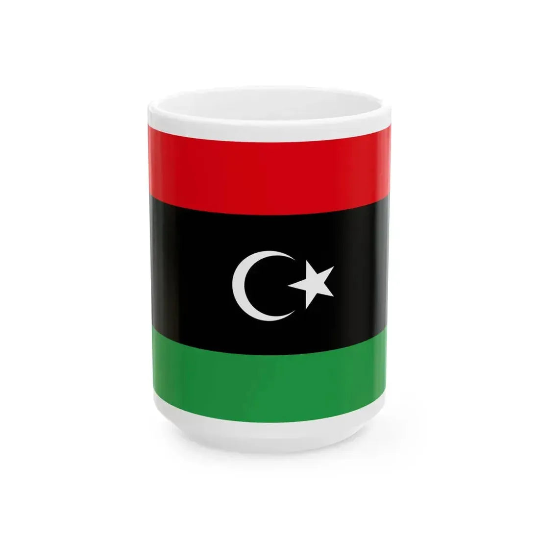 Flag of Libya 2-3 (Libya) White Coffee Mug 15oz - Go Mug Yourself