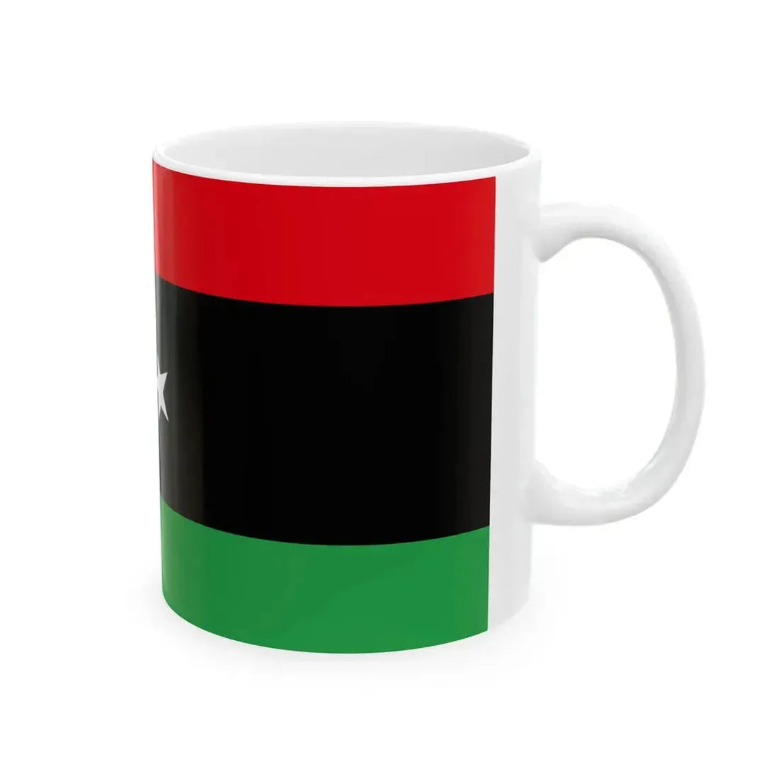 Flag of Libya centered (Libya) White Coffee Mug - Go Mug Yourself