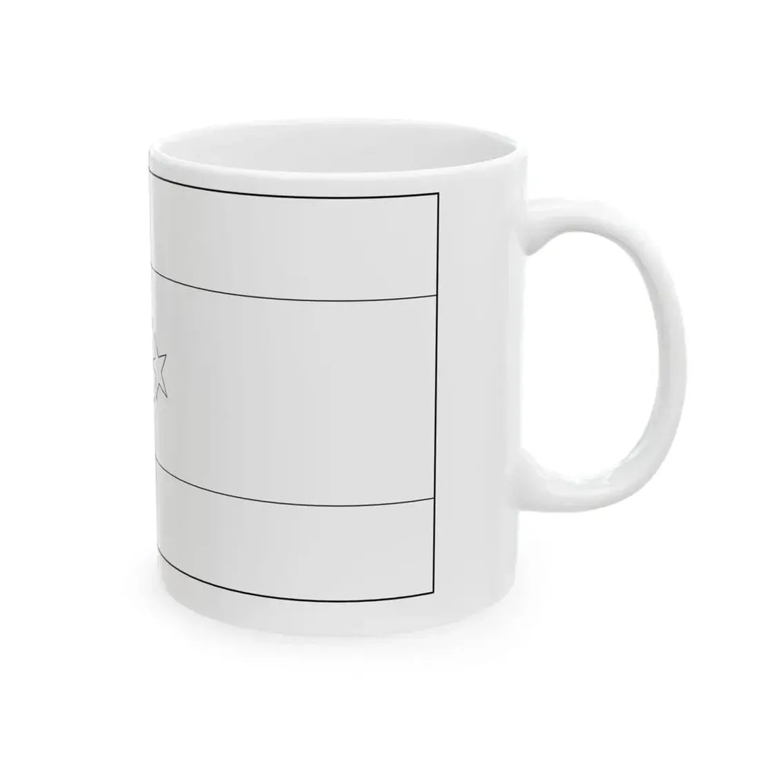 Flag of Libya colouring page (Libya) White Coffee Mug - Go Mug Yourself