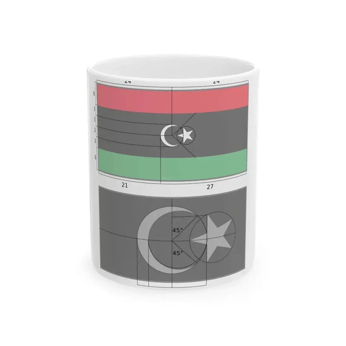 Flag of Libya construction (Libya) White Coffee Mug 11oz - Go Mug Yourself