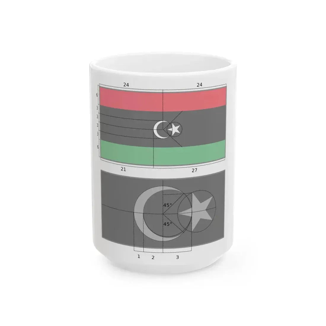 Flag of Libya construction (Libya) White Coffee Mug 15oz - Go Mug Yourself