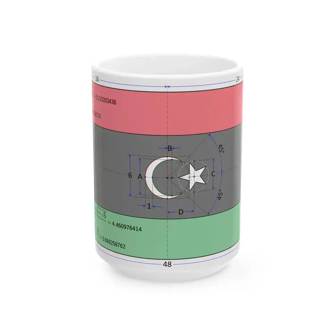 Flag of Libya construction sheet (Libya) White Coffee Mug 15oz - Go Mug Yourself