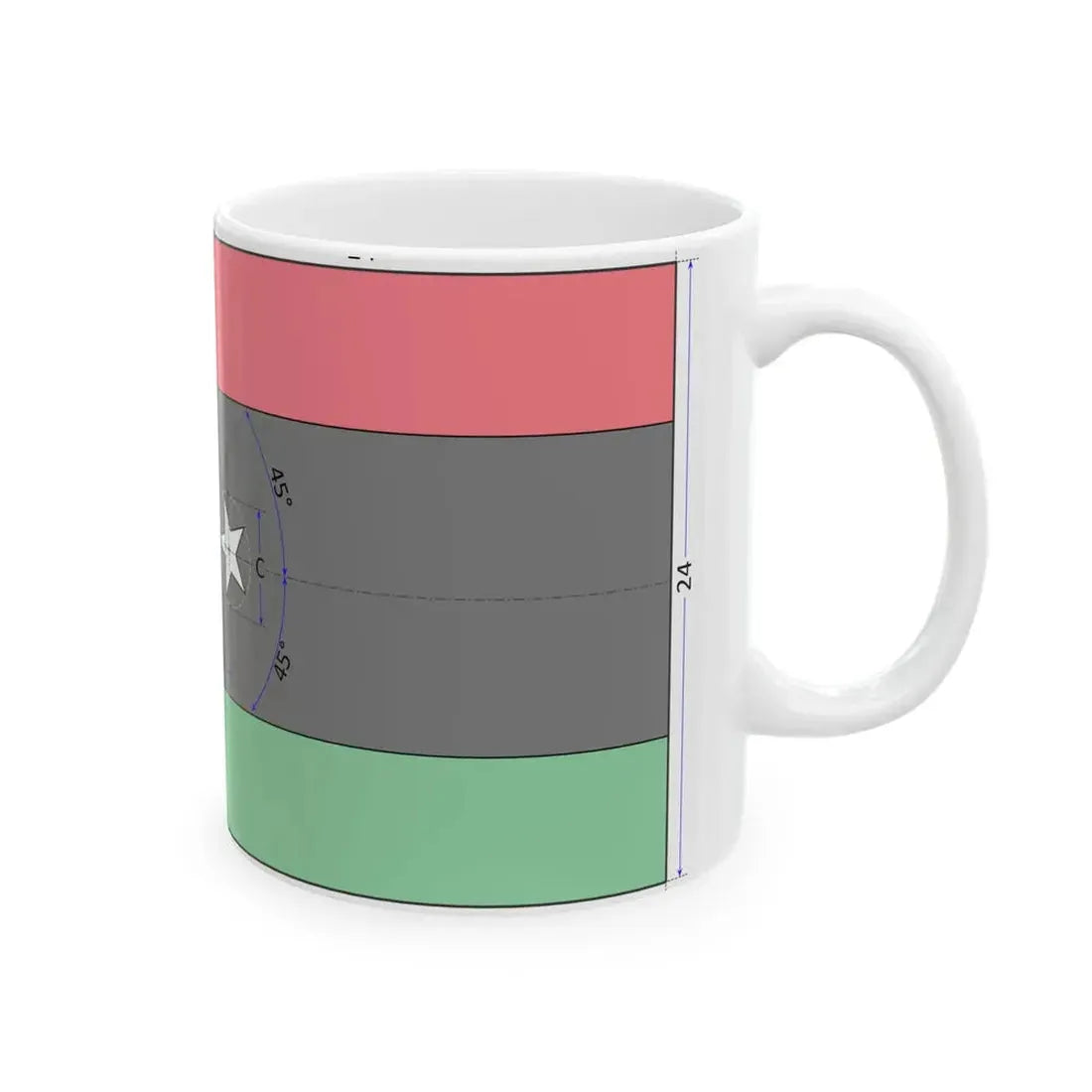 Flag of Libya construction sheet (Libya) White Coffee Mug - Go Mug Yourself