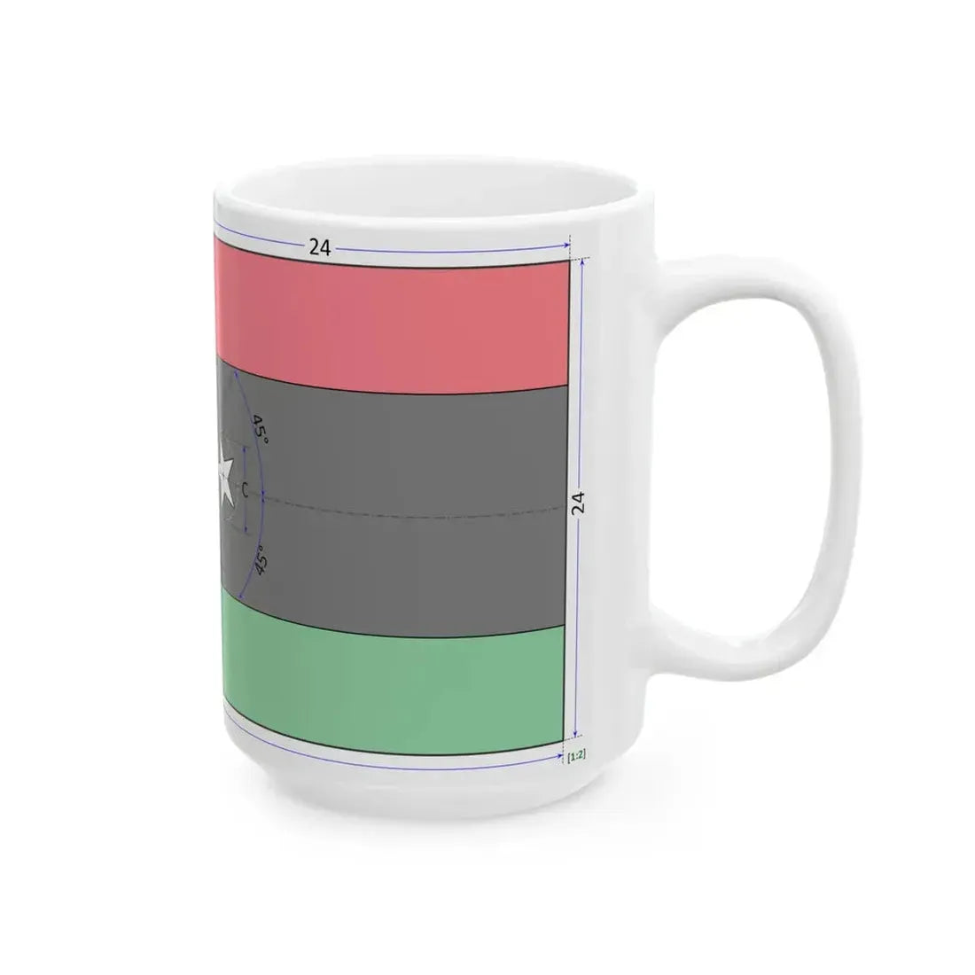 Flag of Libya construction sheet (Libya) White Coffee Mug - Go Mug Yourself