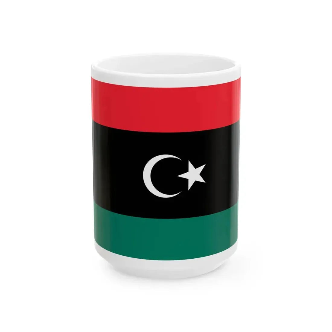 Flag of Libya Variant (Libya) White Coffee Mug 15oz - Go Mug Yourself