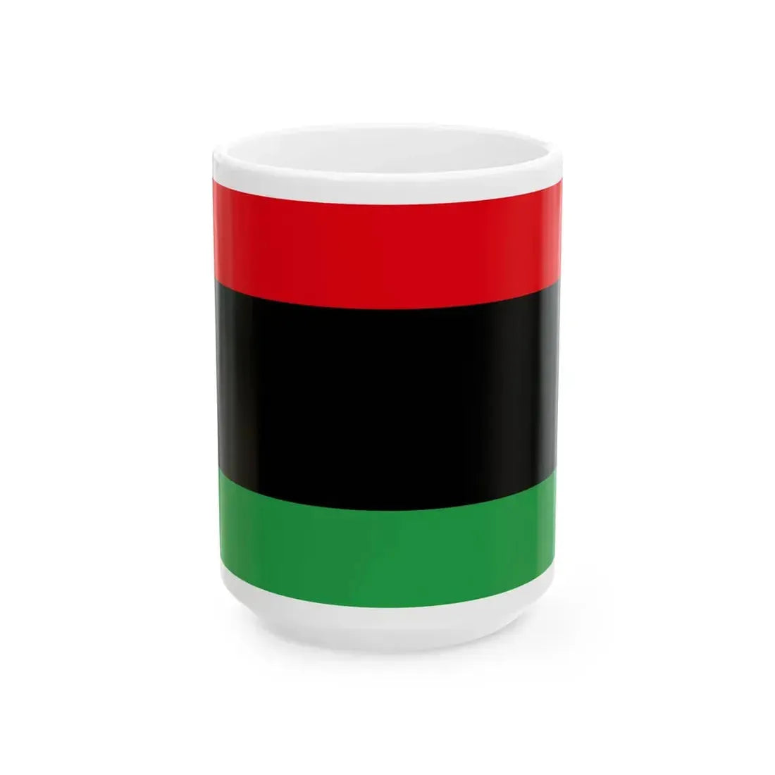 Flag of Libya without crescent and star (Libya) White Coffee Mug 15oz - Go Mug Yourself
