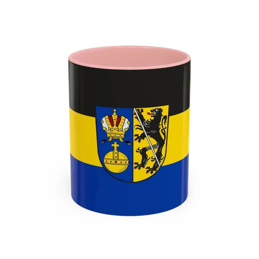 Flag of Lichtenfels Germany - Accent Coffee Mug 11oz Pink - Go Mug Yourself