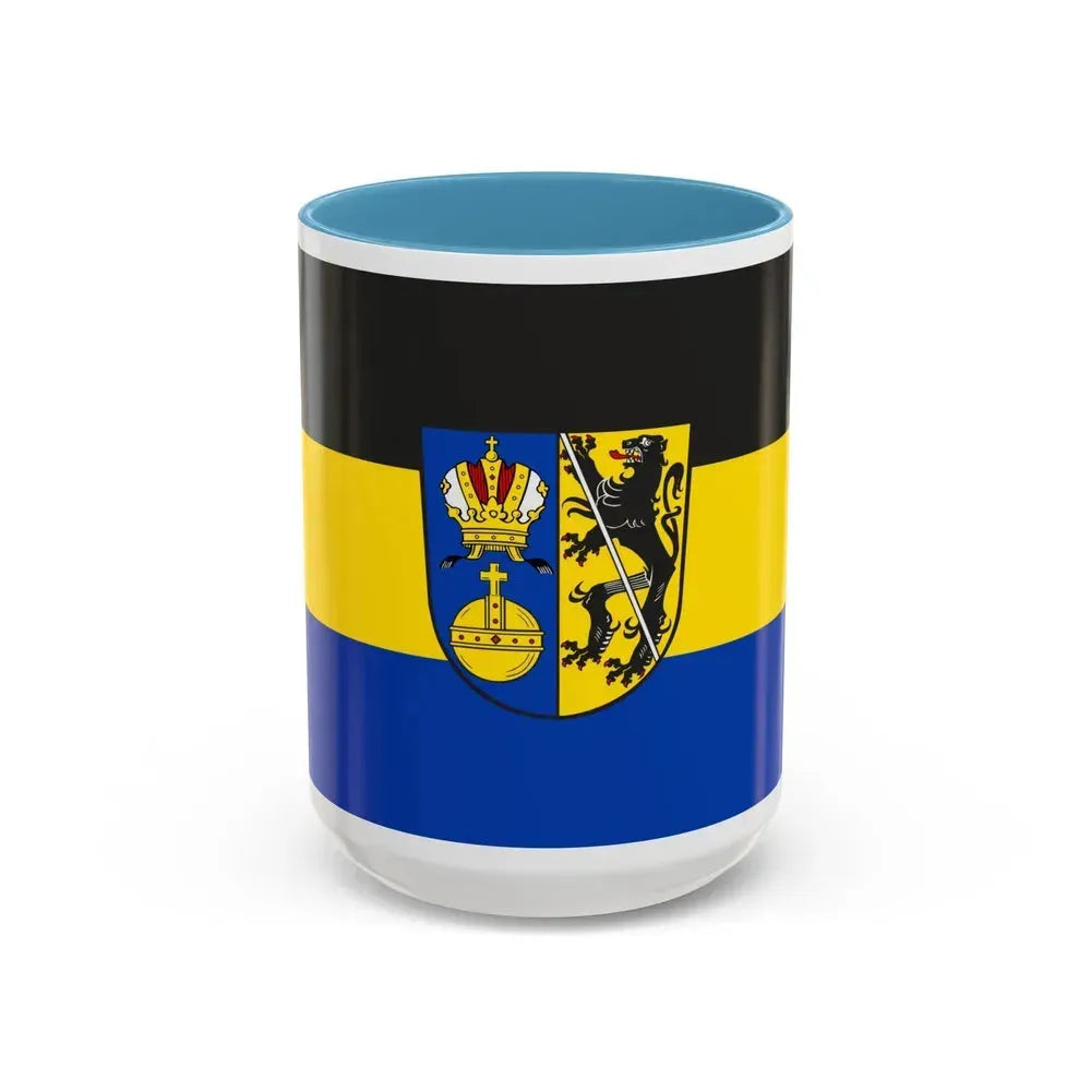 Flag of Lichtenfels Germany - Accent Coffee Mug 15oz Light Blue - Go Mug Yourself