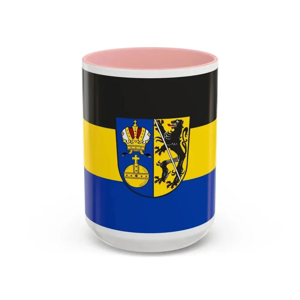 Flag of Lichtenfels Germany - Accent Coffee Mug 15oz Pink - Go Mug Yourself