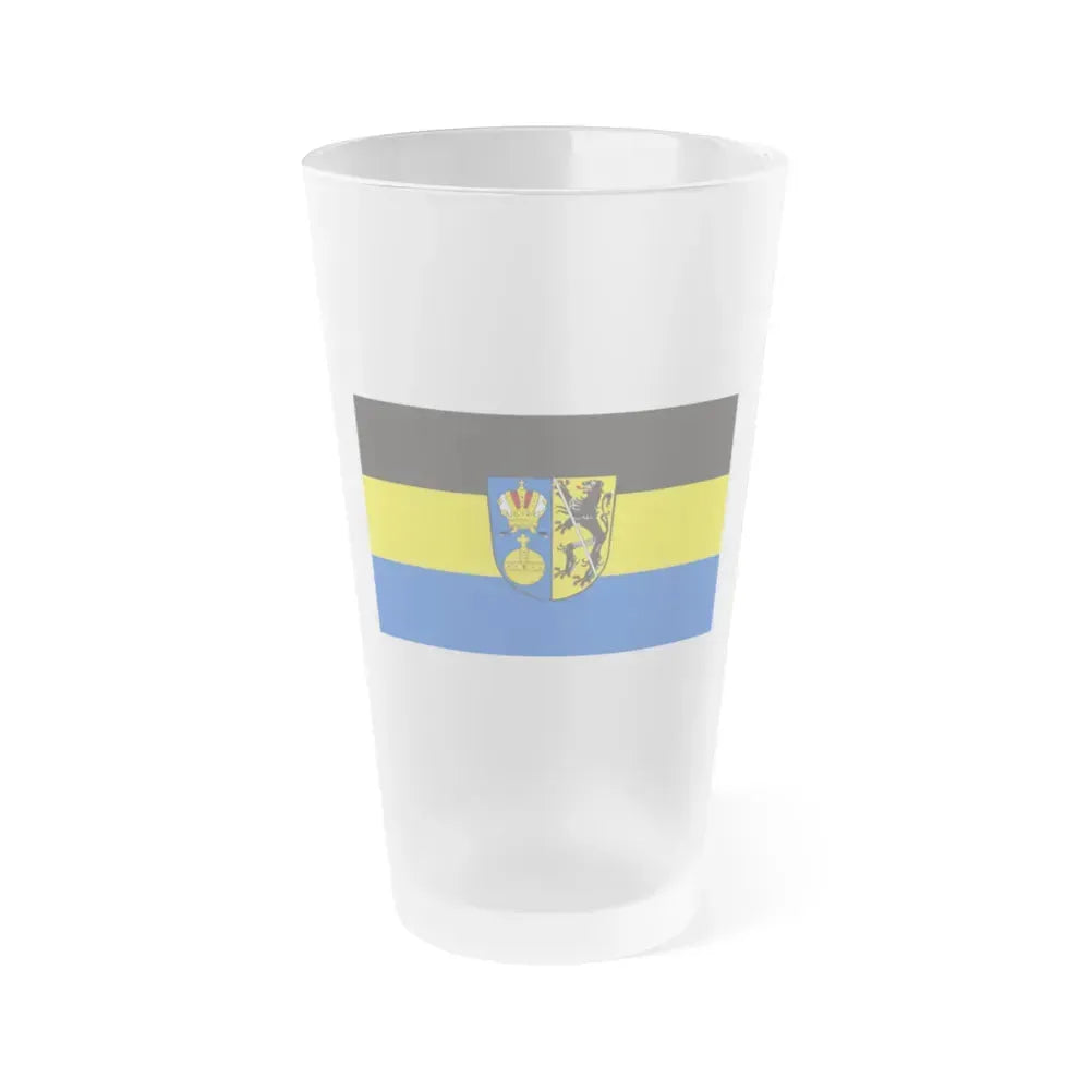 Flag of Lichtenfels Germany - Frosted Pint Glass 16oz 16oz Frosted - Go Mug Yourself