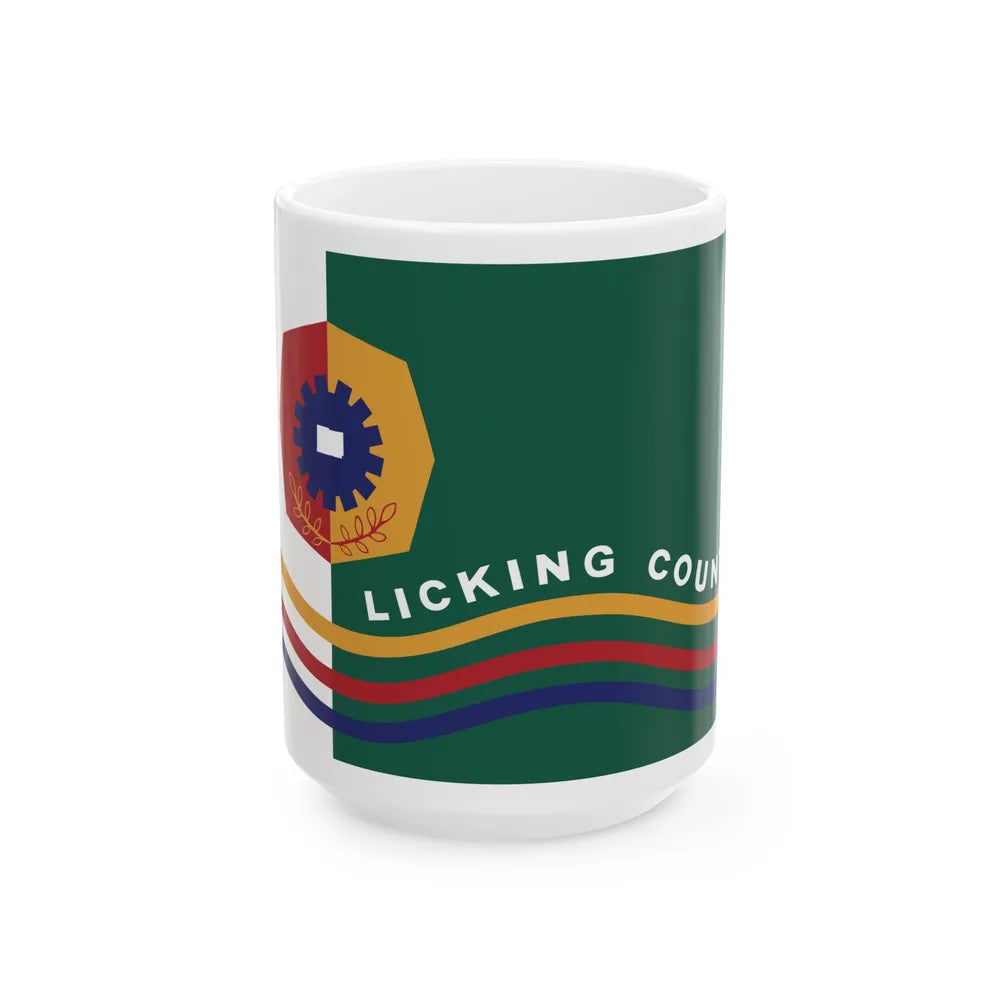 Flag of Licking County Ohio (United States) White Coffee Mug 15oz - Go Mug Yourself