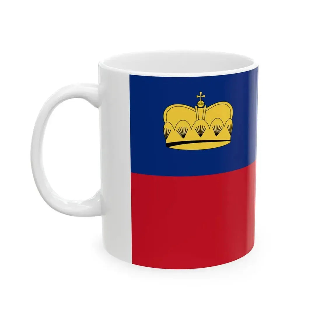 Flag of Liechtenstein 1937-1982 (Liechtenstein) White Coffee Mug - Go Mug Yourself