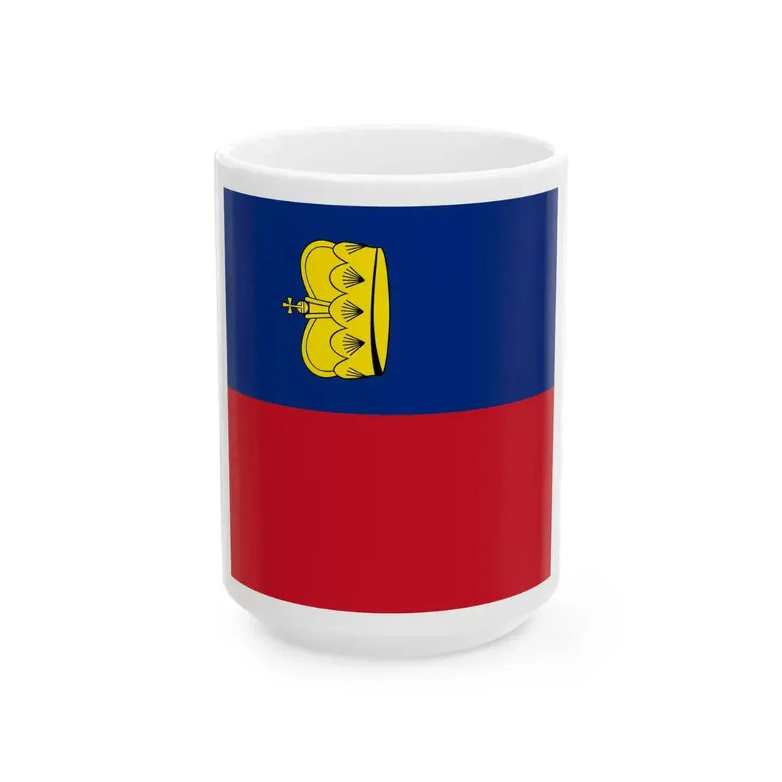 Flag of Liechtenstein square 1939 (Liechtenstein) White Coffee Mug 15oz - Go Mug Yourself