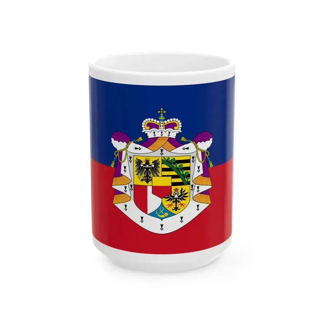 Flag of Liechtenstein state (Liechtenstein) White Coffee Mug 15oz - Go Mug Yourself