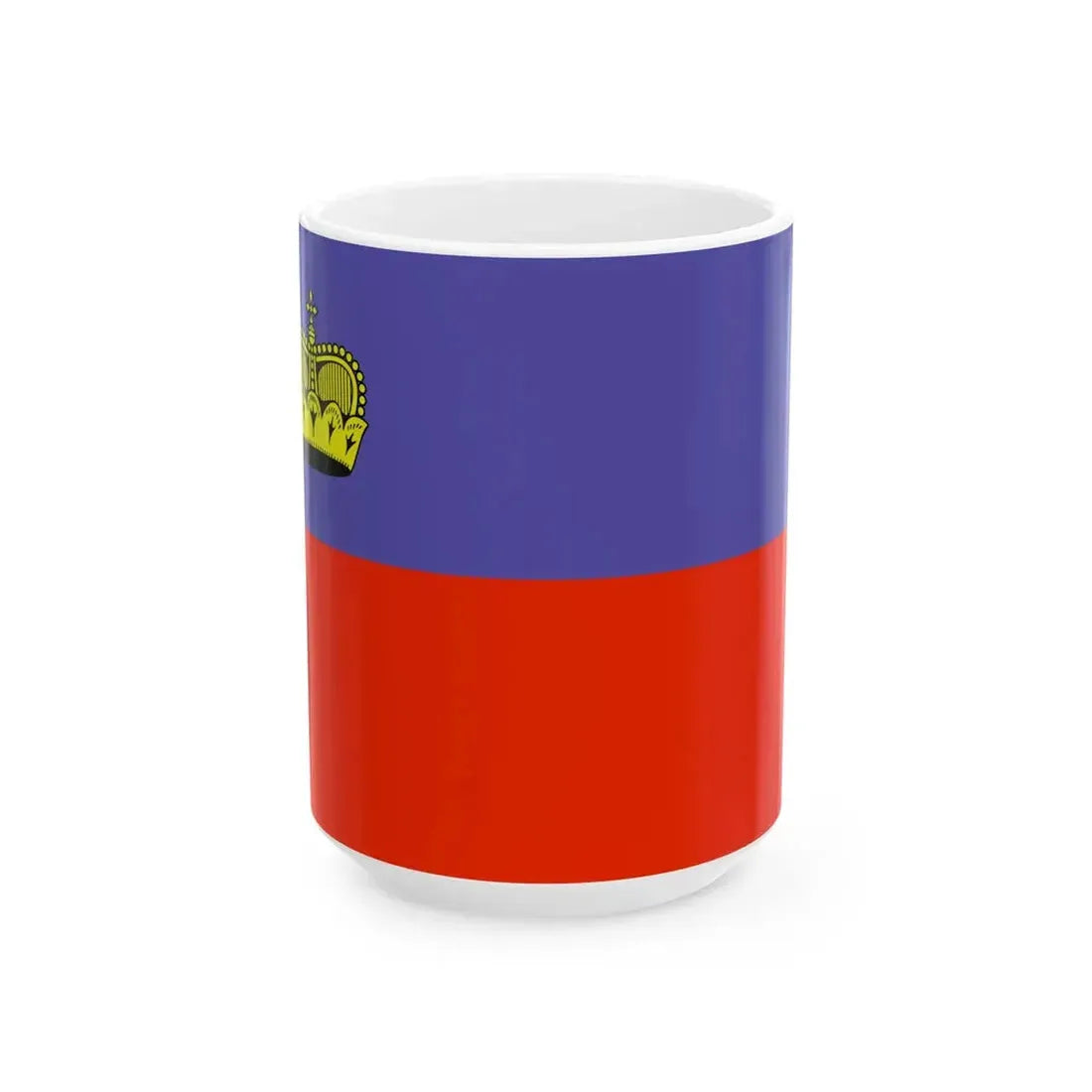 Flag of Liechtenstein WFB 2000 (Liechtenstein) White Coffee Mug 15oz - Go Mug Yourself