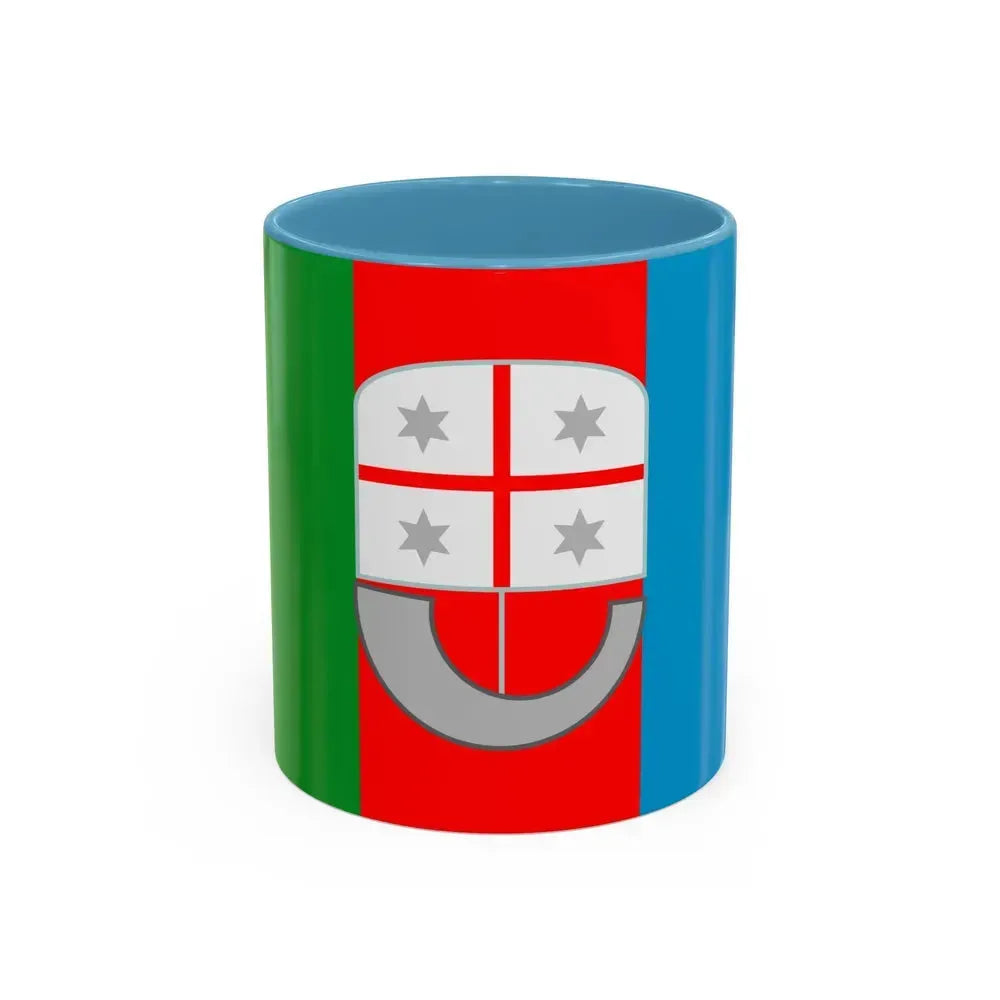 Flag of Liguria Italy - Accent Coffee Mug 11oz Light Blue - Go Mug Yourself