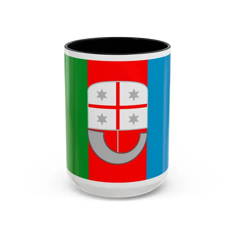 Flag of Liguria Italy - Accent Coffee Mug 15oz Black - Go Mug Yourself