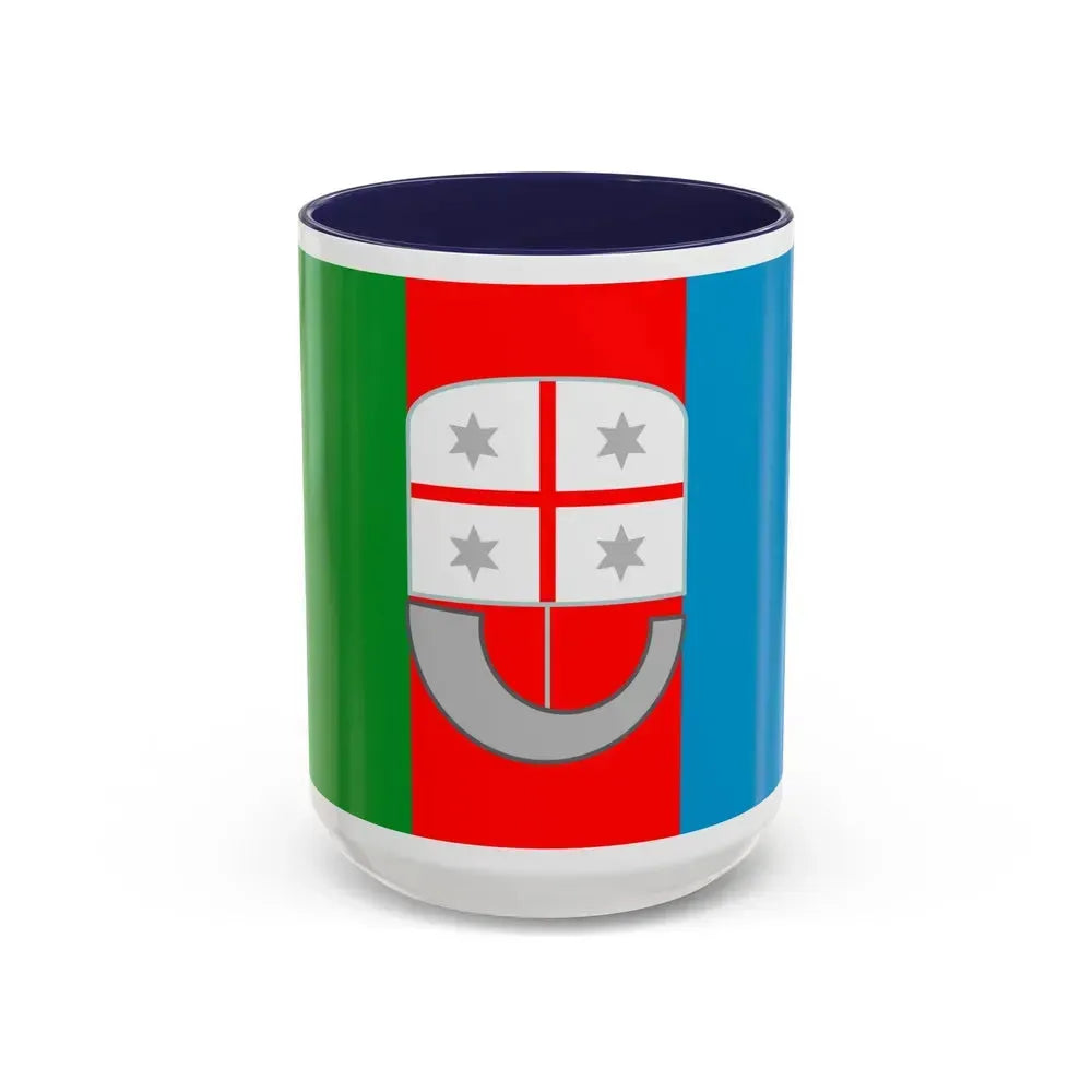 Flag of Liguria Italy - Accent Coffee Mug 15oz Navy - Go Mug Yourself
