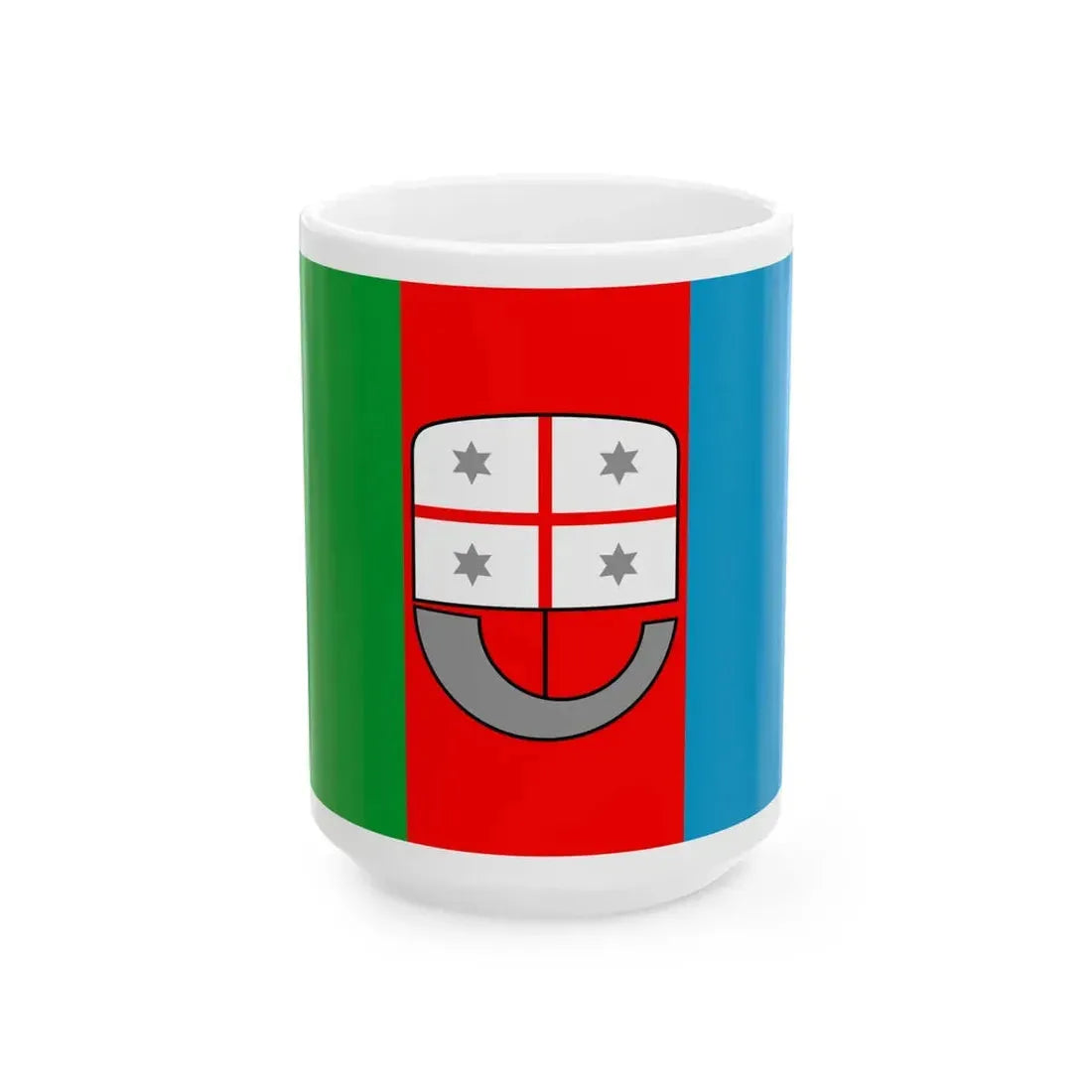 Flag of Liguria (Italy) White Coffee Mug 15oz - Go Mug Yourself