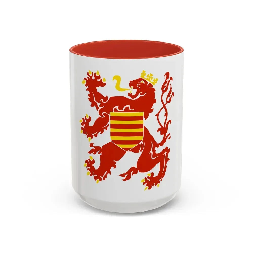 Flag of Limburg Belgium - Accent Coffee Mug 15oz Red - Go Mug Yourself