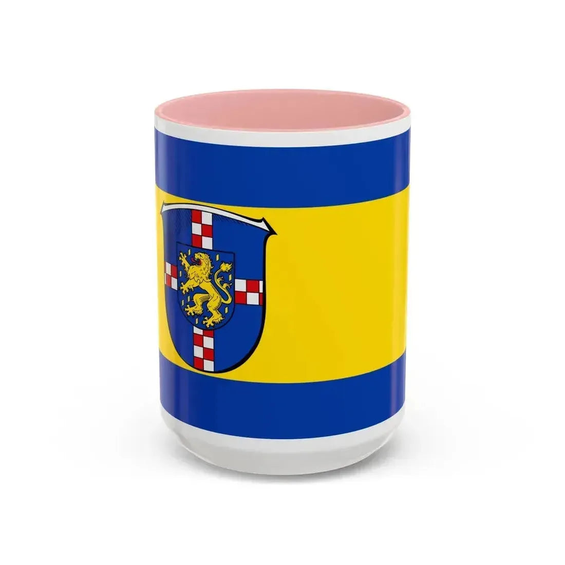 Flag of Limburg Weilburg Germany - Accent Coffee Mug 15oz Pink - Go Mug Yourself