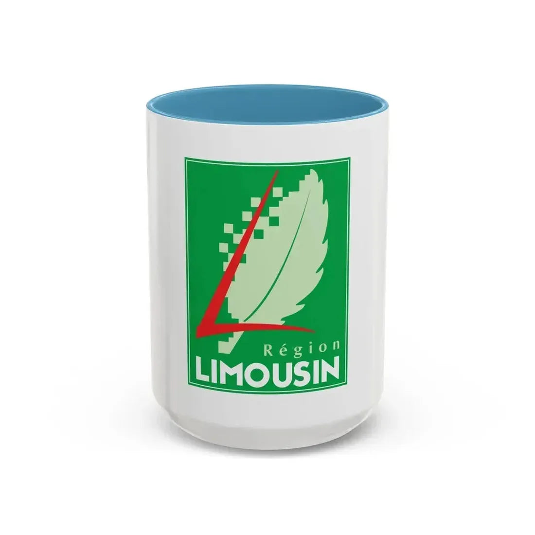 Flag of Limousin France 2 - Accent Coffee Mug 15oz Light Blue - Go Mug Yourself