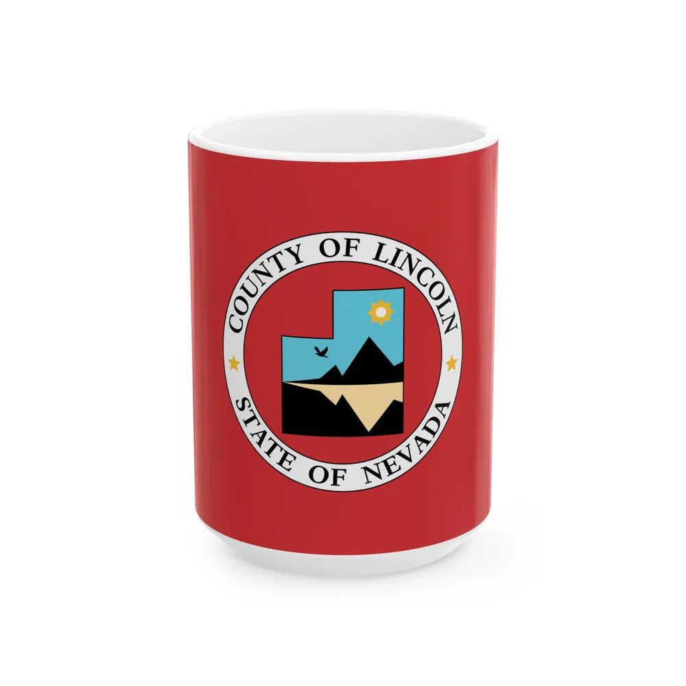 Flag of Lincoln County Nevada (United States) White Coffee Mug 15oz - Go Mug Yourself