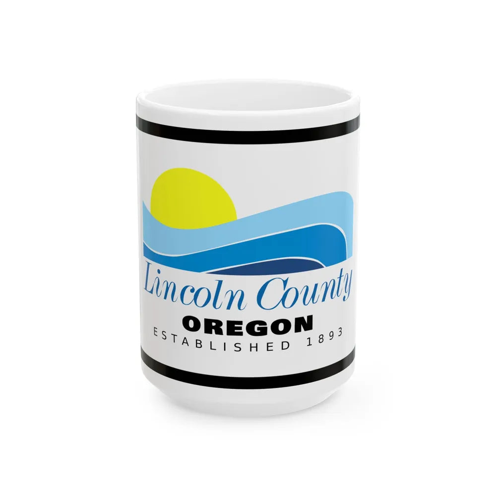 Flag of Lincoln County Oregon (United States) White Coffee Mug 15oz - Go Mug Yourself