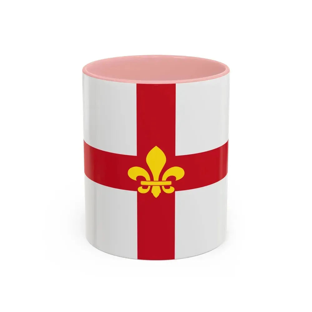 Flag of Lincoln UK - Accent Coffee Mug 11oz Pink - Go Mug Yourself