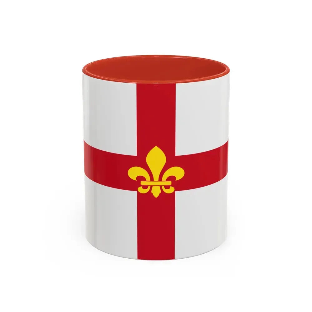 Flag of Lincoln UK - Accent Coffee Mug 11oz Red - Go Mug Yourself