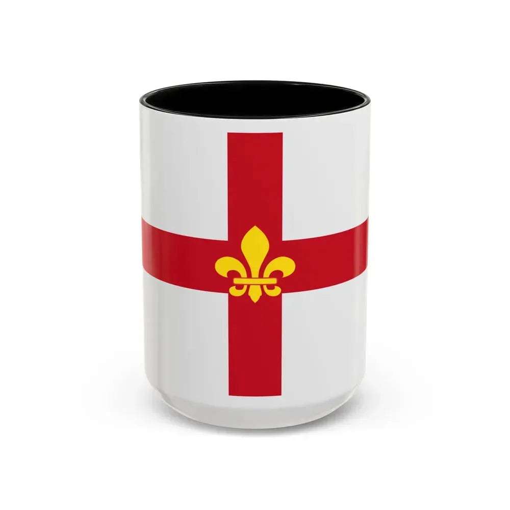 Flag of Lincoln UK - Accent Coffee Mug 15oz Black - Go Mug Yourself