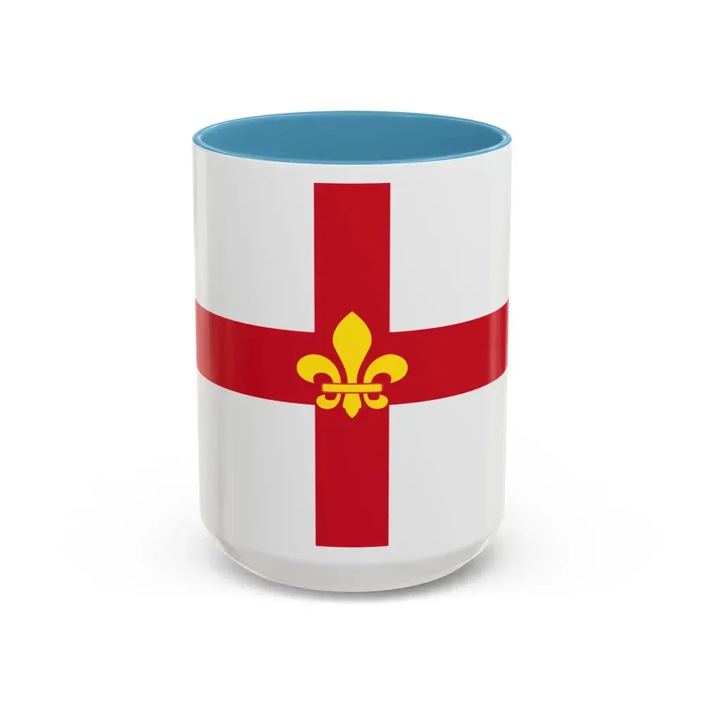 Flag of Lincoln UK - Accent Coffee Mug 15oz Light Blue - Go Mug Yourself