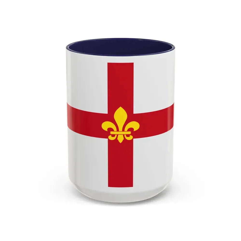 Flag of Lincoln UK - Accent Coffee Mug 15oz Navy - Go Mug Yourself