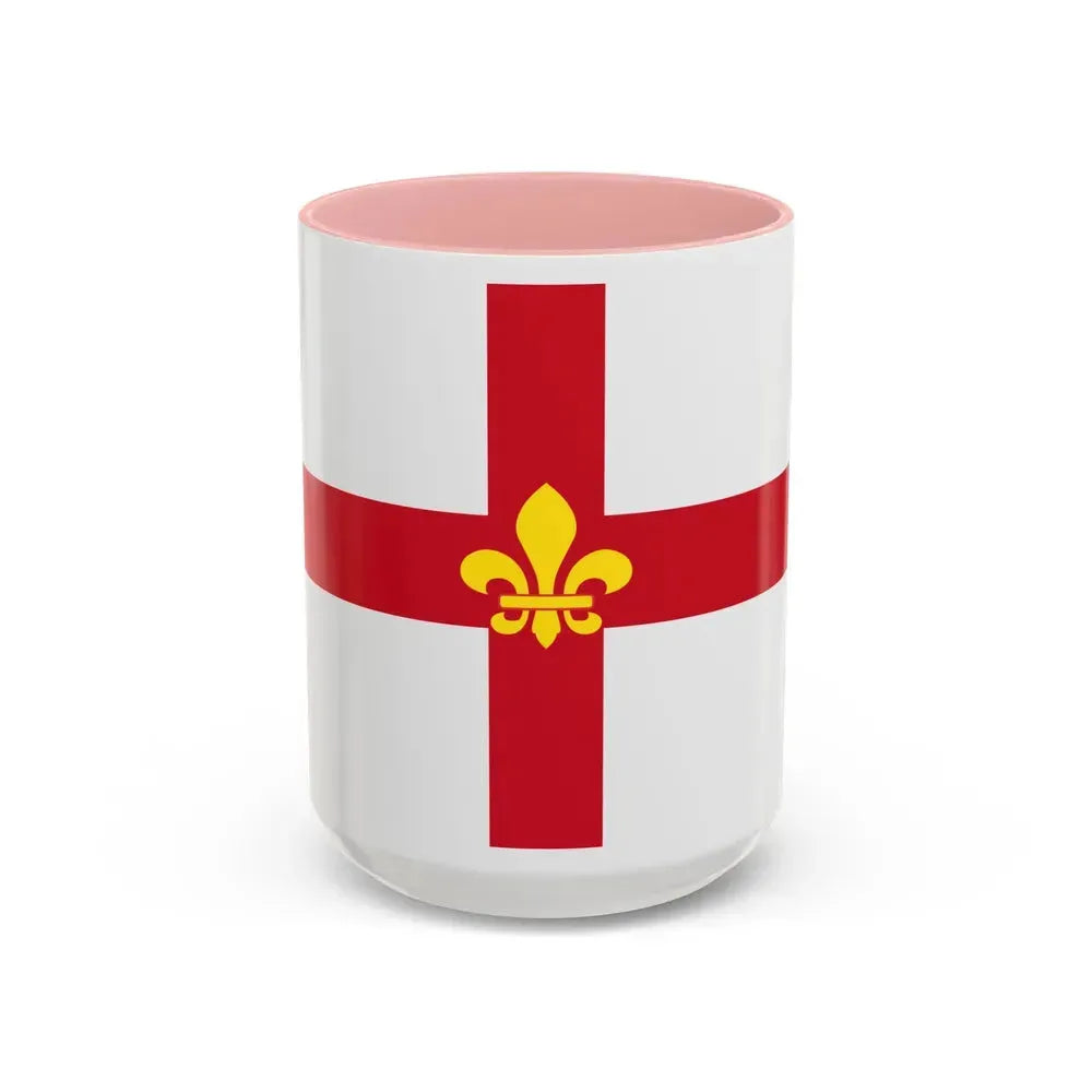 Flag of Lincoln UK - Accent Coffee Mug 15oz Pink - Go Mug Yourself
