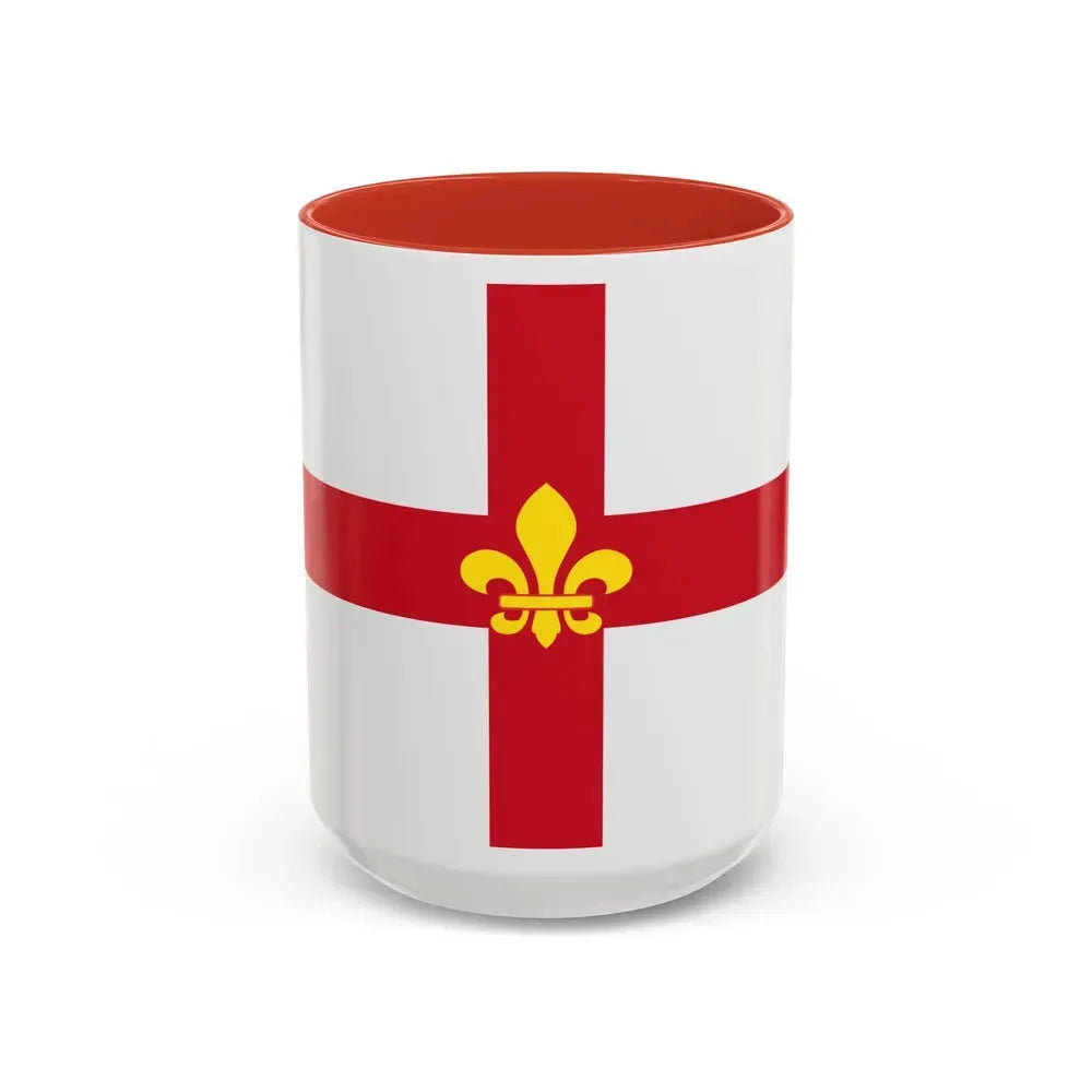 Flag of Lincoln UK - Accent Coffee Mug 15oz Red - Go Mug Yourself