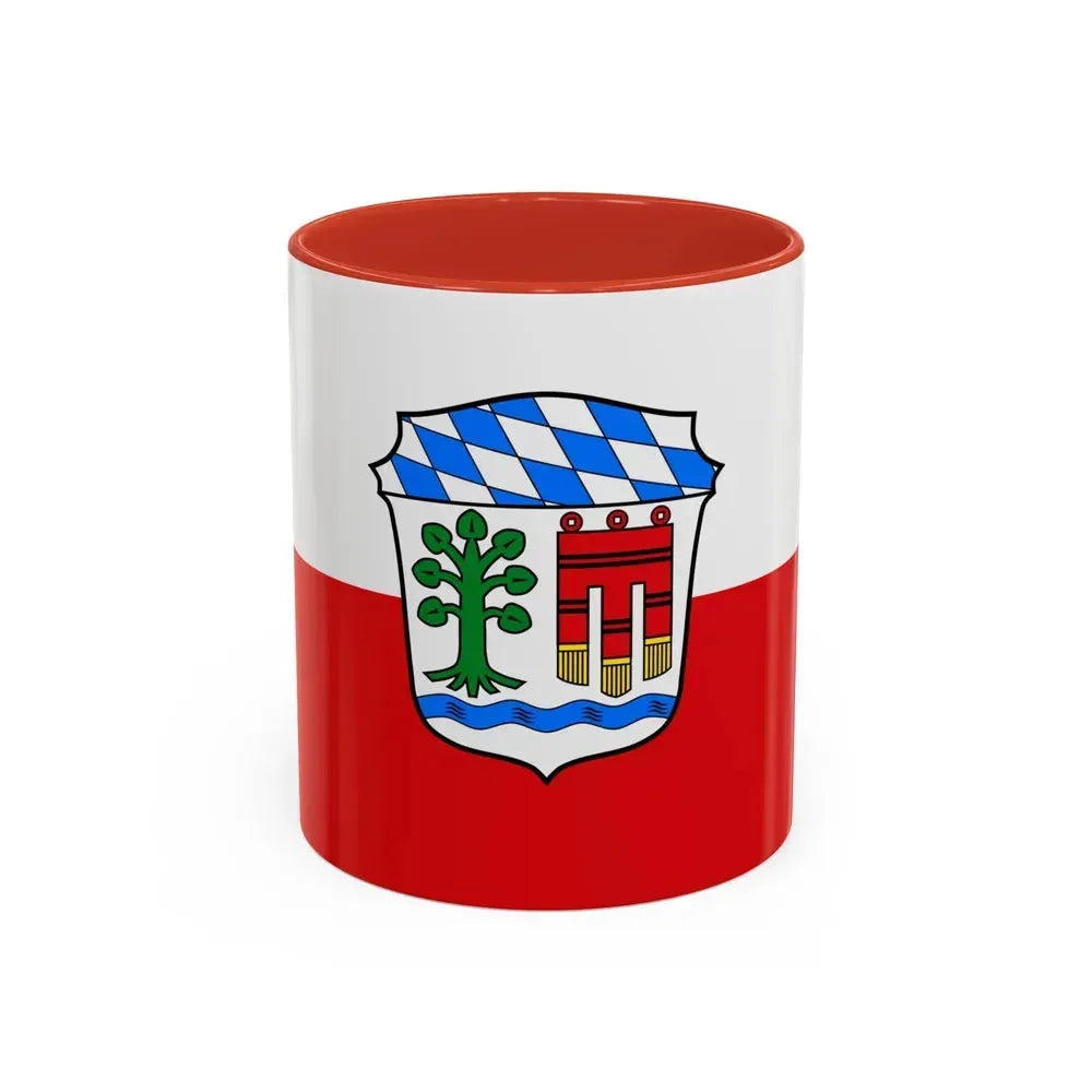 Flag of Lindau Germany - Accent Coffee Mug 11oz Red - Go Mug Yourself