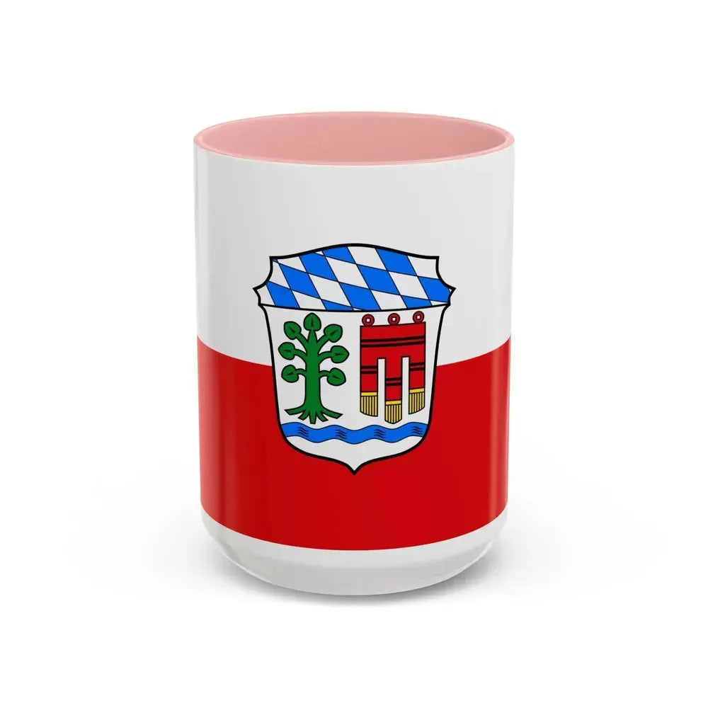 Flag of Lindau Germany - Accent Coffee Mug 15oz Pink - Go Mug Yourself